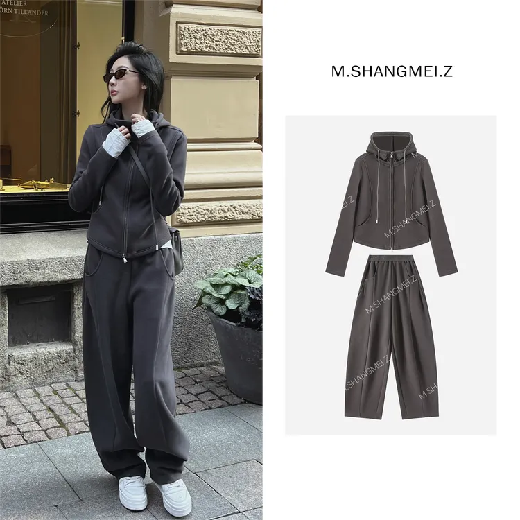 M.SHANGMEI.Z/沐熙【零压套装】美大哥运动休闲卫衣套装X0873958