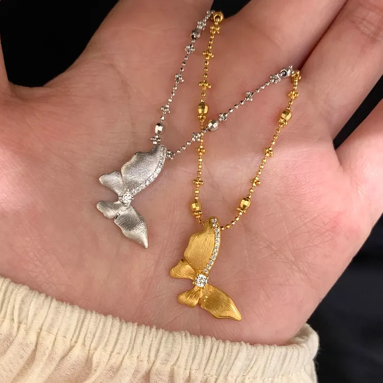 Suzyacc Kr 坠链均925银合成锆石 【蝴蝶星河】 项链X1201