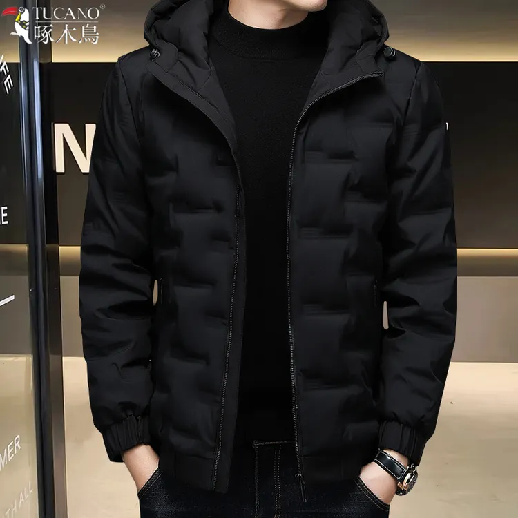 TUCANO/啄木鳥羽绒服男士冬季连帽短款上衣新款休闲加厚保暖外套
