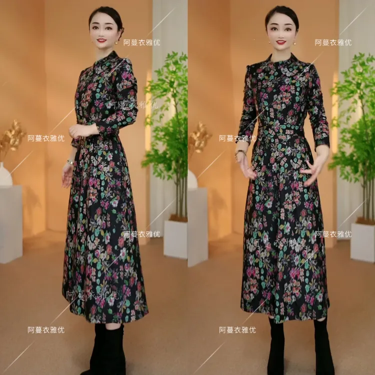 【衣雅严选】8230-2436#新款磨毛加厚设计师款系带宽松显瘦连衣裙