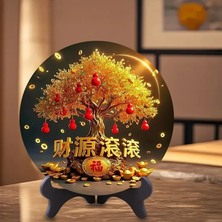 财源滚滚恭喜发财摆件年年有余客厅摆件家用旺宅财源摆台装饰摆件
