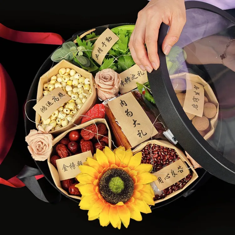 束修之礼圆形包装礼盒拜师宴送礼束修六礼礼盒送老师水果盒子空盒