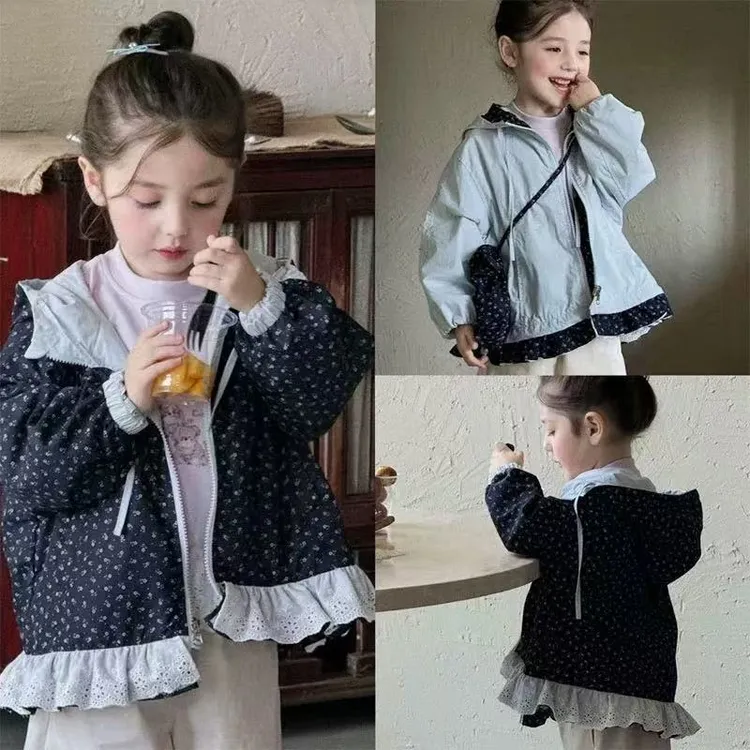女童外套春秋款2025新款韩版儿童外套中长款女宝宝秋装洋气衣服潮
