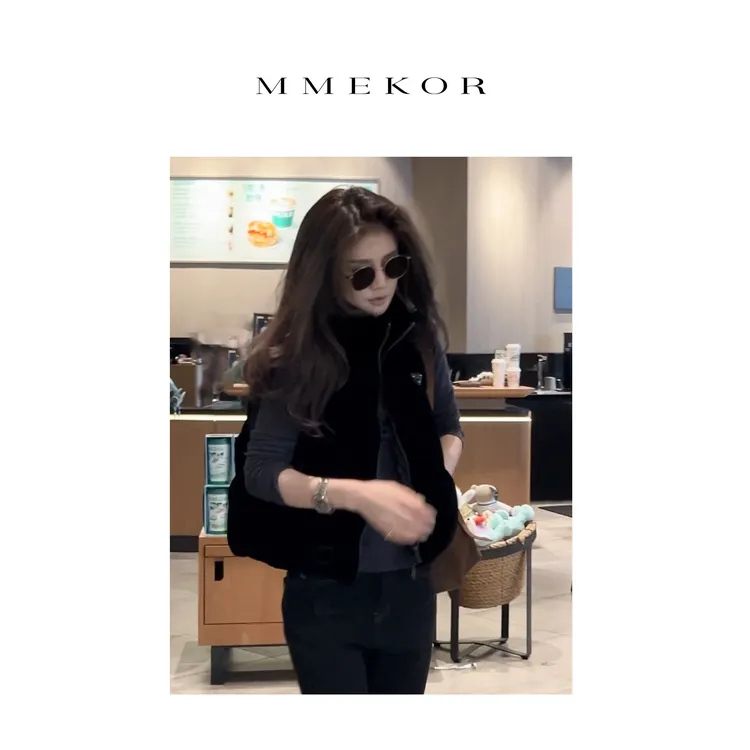 MMEKOR“丝绒马甲”2025新款暗黑内啡肽立领时尚上衣 88789