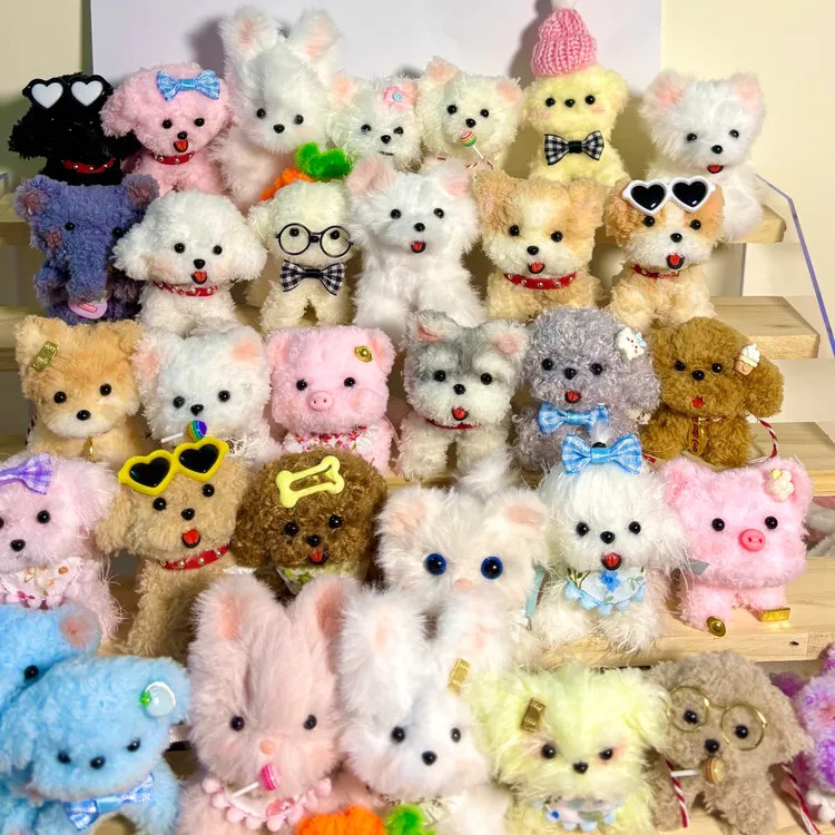 扭扭棒手工编织毛绒狗狗 DIY 手工成品毛绒小玩具 可爱动物摆件