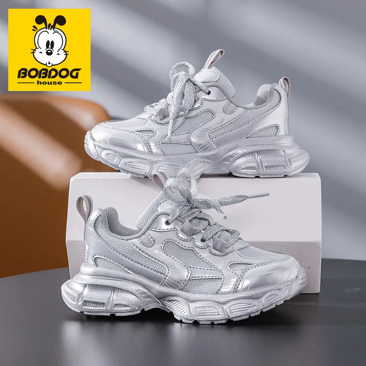 巴布豆儿童运动鞋春秋6-12岁儿童鞋中大童软底透气老爹鞋运动童鞋