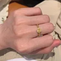 铜合金戒指 梅姐饰品2  戒指女轻奢超闪小方糖时尚食指戒指