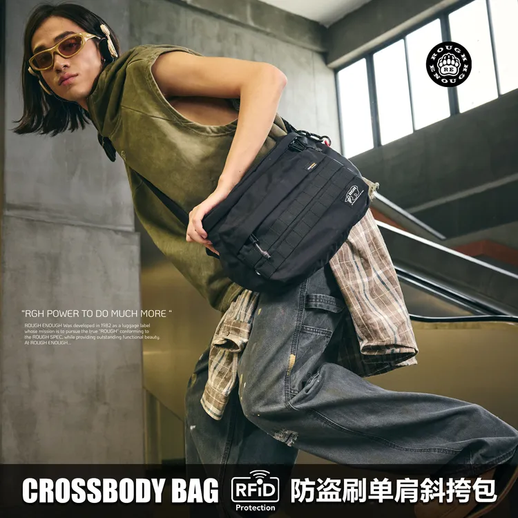 RGH 防盗刷大容量斜挎包男户外战术单肩包机能腰包iPad平板电脑包