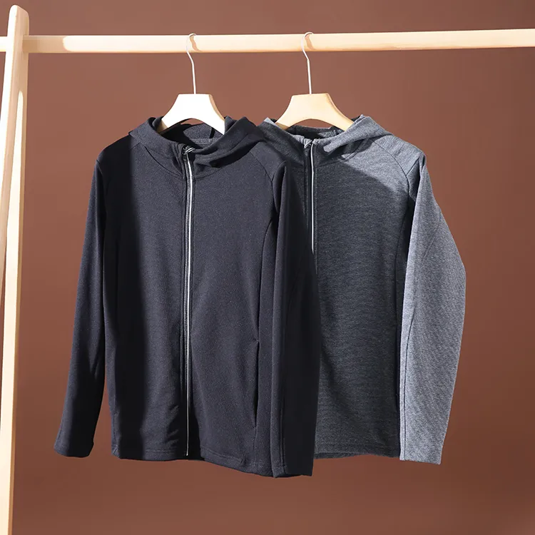 秋季男女同款时尚纯色连帽拉链休闲实穿简约百搭外套ZJ307-C23241