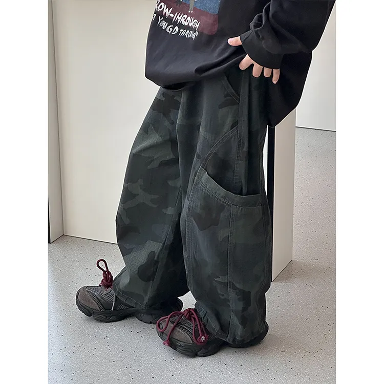 【现货】男童休闲裤韩版儿童裤子工装迷彩中大童春秋长裤2025新款