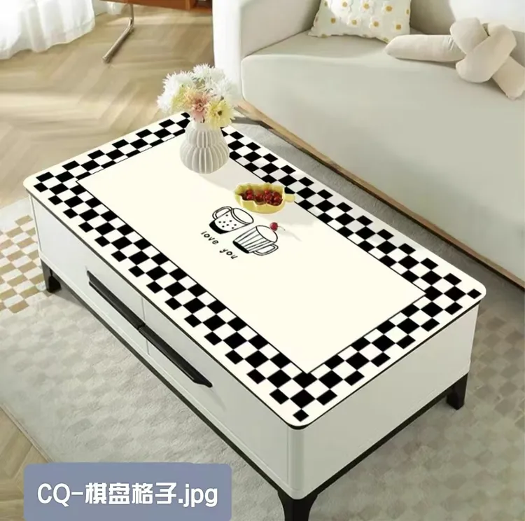 新款PVC一抹净轻奢简约免洗防水防滑防油.茶几垫桌垫
