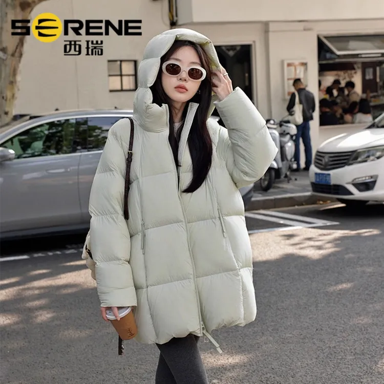 西瑞气质时尚羽绒服女中长款立体连帽冬季新款高级加厚洋气女外套