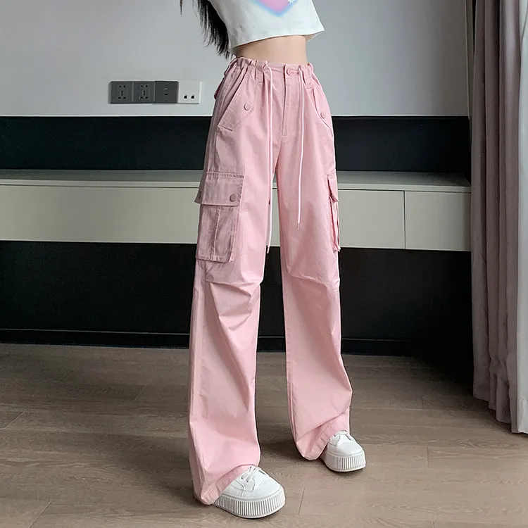 工装裤休闲裤女式春季工装伞兵裤宽松ins秋季高腰薄款百搭