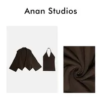 Anan Studios【叠奏】不规则百搭宽松纯色斗篷上衣+吊带 60081