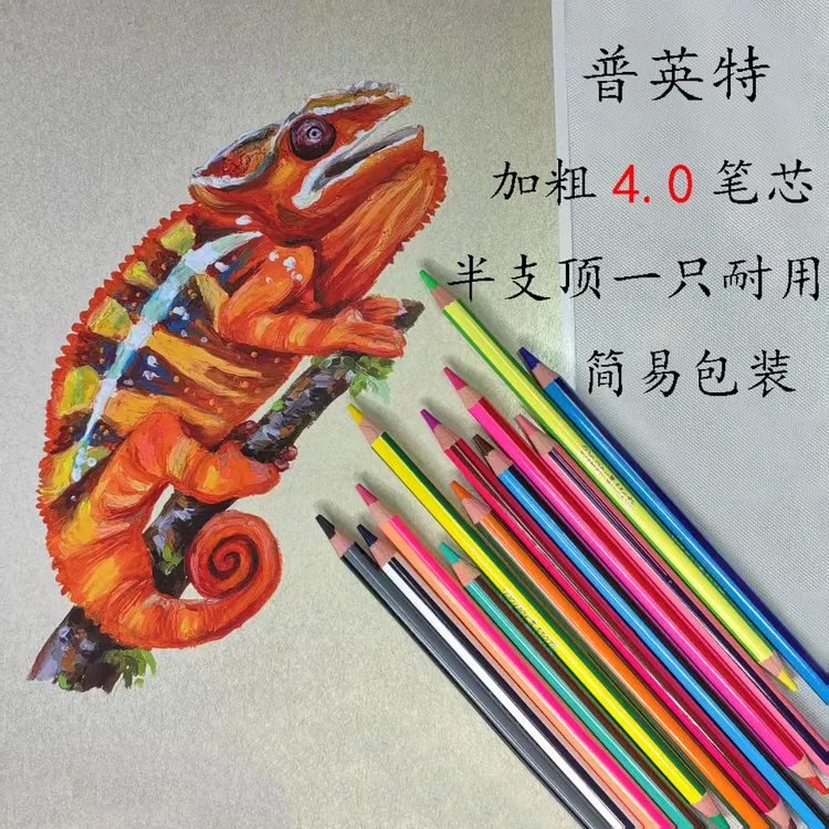 彩铅笔加粗4.0笔芯高级品质颜色鲜艳叠色很好抗断芯科技笔芯