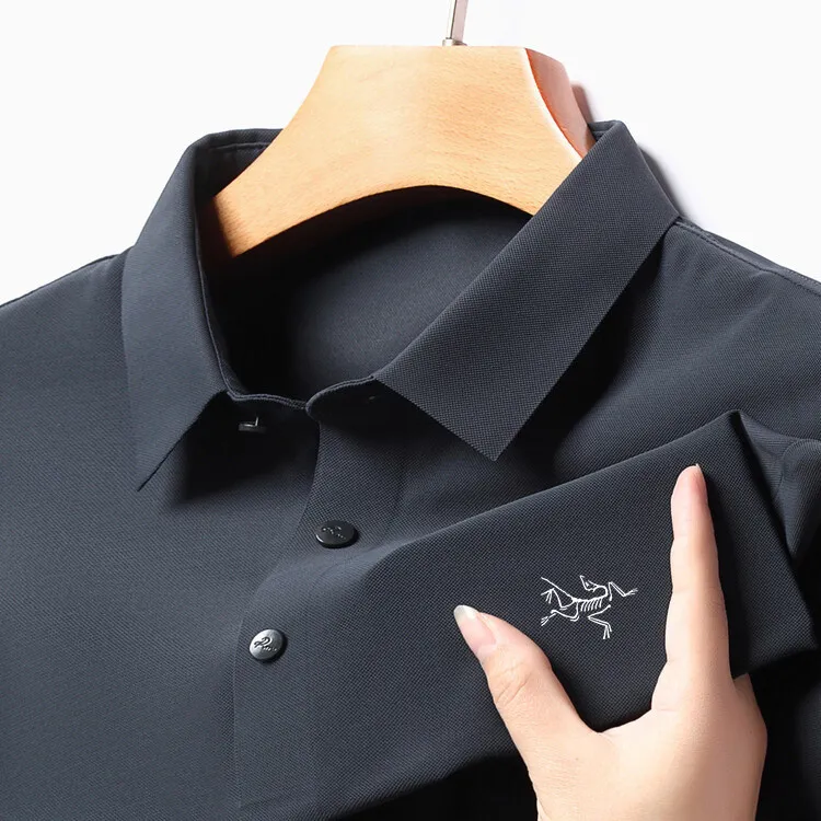 【清仓折扣】ARC/祖鸟同款祖刺绣鸟新款男士长袖T恤翻领速干高端P