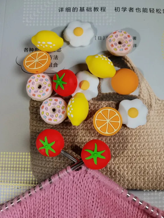 童趣硅胶甜甜圈编织工具棒针帽堵头直针帽防掉针毛衣针堵防溜线