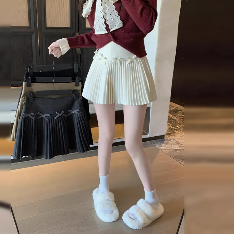 【清仓+运补5米】黑色毛呢半身裙子女秋a字包臀裙加厚百褶短裙9222