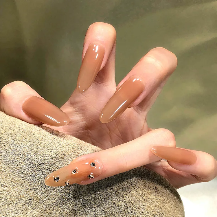 【纯手工】嬛嬛裸色穿戴甲高级感显白简约可拆卸短中款美甲贴片