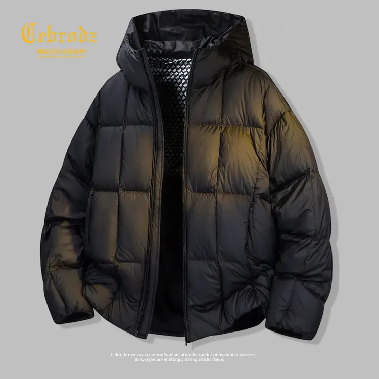 法国Cebrodz高端连帽羽绒服男士冬季新款宽松保暖休闲面包服时尚