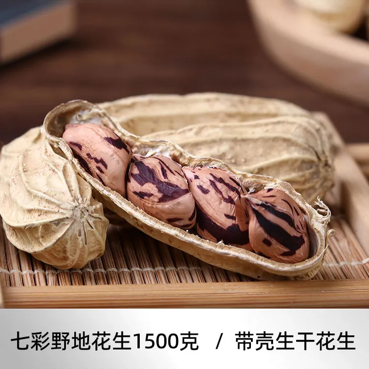 七彩野地花生 云南特产七彩花生 带壳生花生袋装1500g