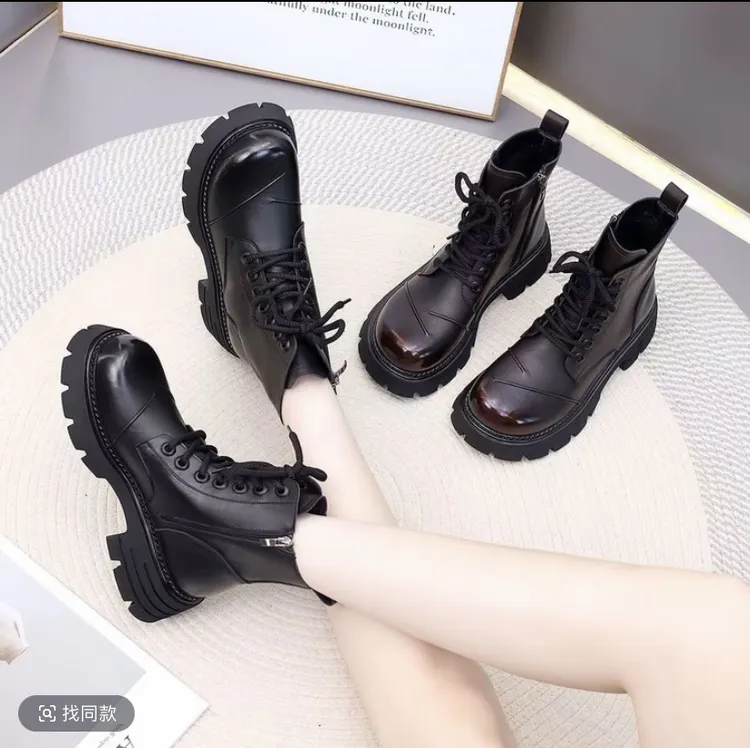 复古厚底马丁靴女国风秋冬新款时尚英伦风网红爆款百搭短靴女单靴