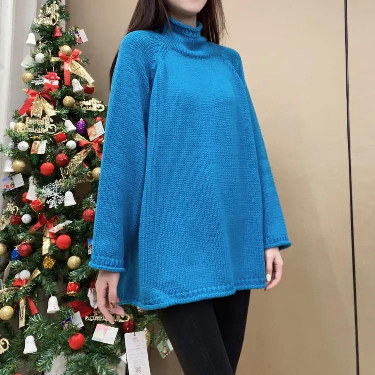 相菲一时尚百搭高领休闲套头秋冬可机洗宽松纯色针织衫