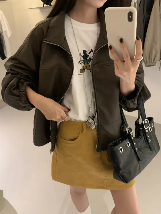 韩系复古灯芯绒半身裙女2025秋季新款高腰显瘦减龄百搭短裙8177