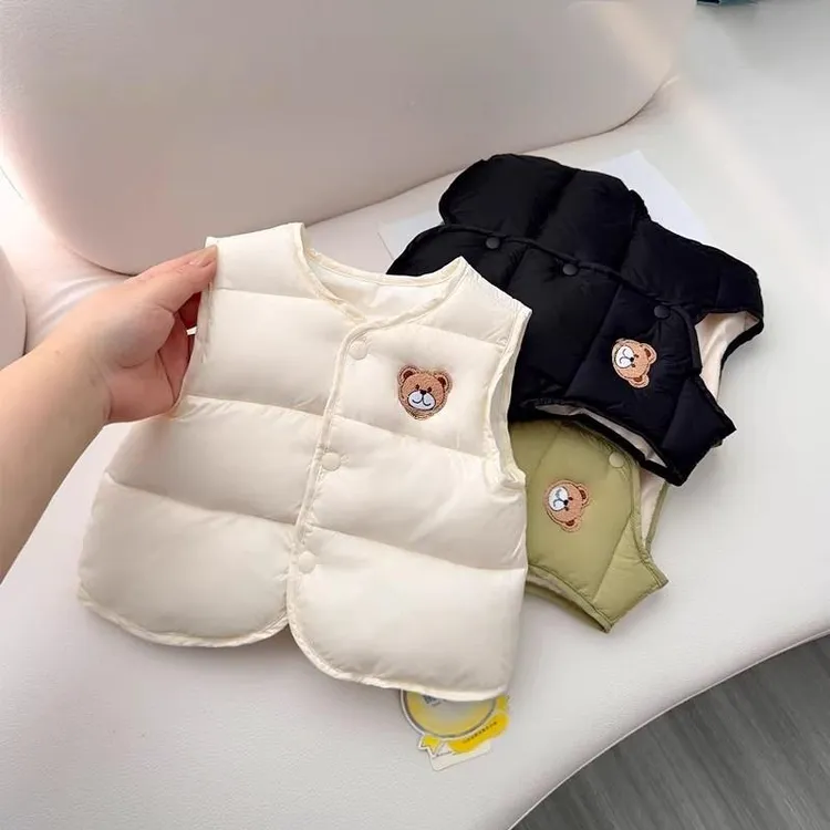 1童装儿童韩版棉马甲轻薄款3男女童坎肩背心纯色内胆0婴儿秋冬款6