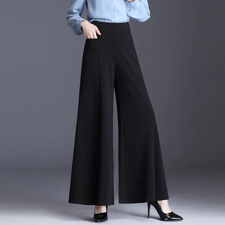 春季新款高腰阔腿裤女2025垂感宽松显瘦大脚裤裙气质休闲百搭长裤