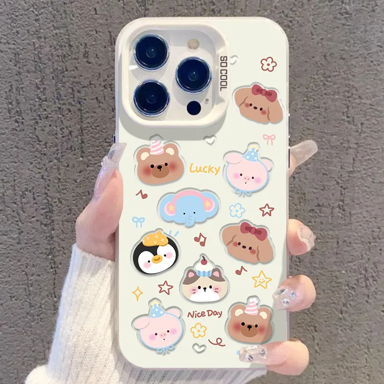 适用于苹果16华为OPPO小米VIVO小众高级彩银壳手机壳KA0461