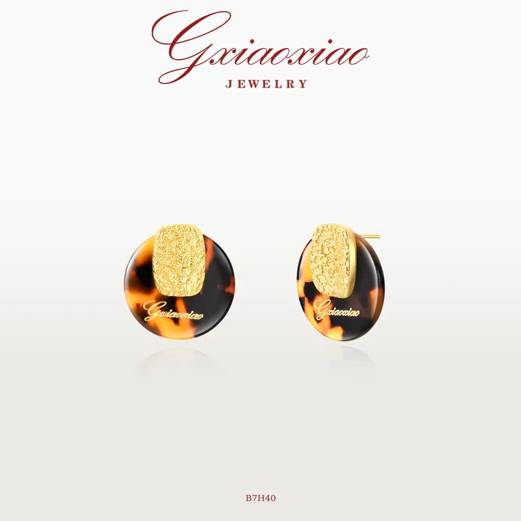 G XIAOXIAO耳饰 高级气质复古圆形百搭小众耳环 B7H40