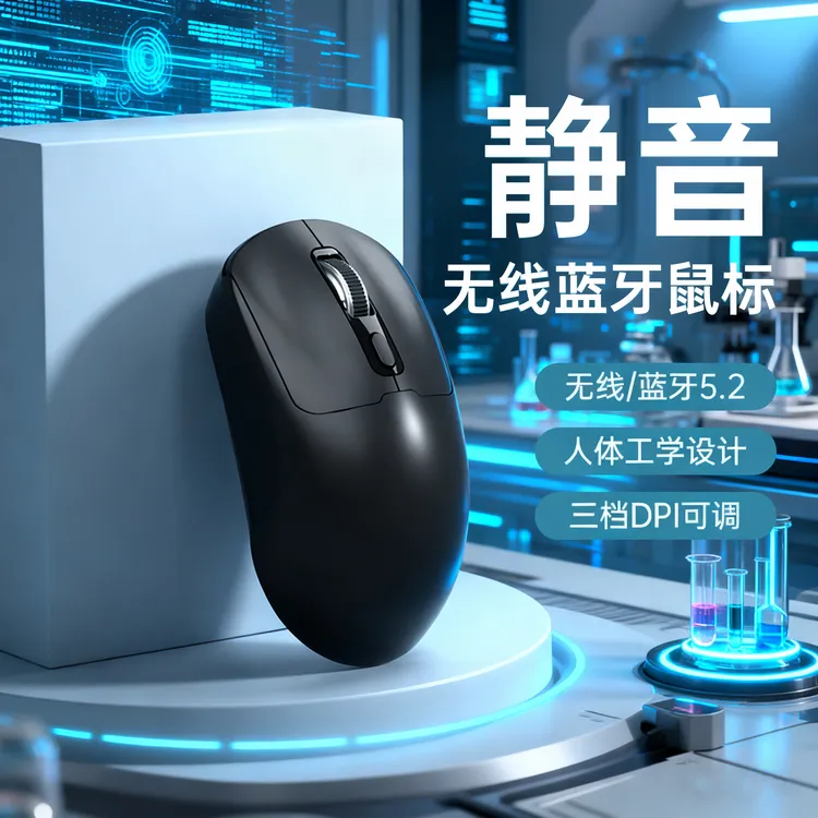 无线鼠标蓝牙静音双模轻量化女生电竞游戏办公笔记本电脑台式通用