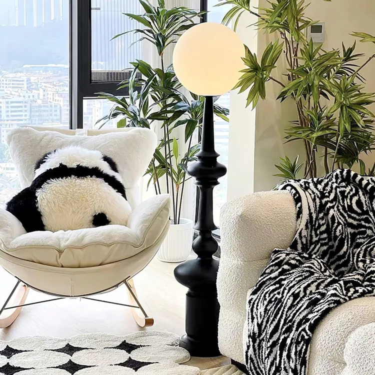 意大利复古罗马柱落地灯客厅灯装饰氛围灯卧室台灯立式床头灯简约