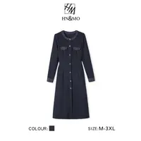 韩穆KA69338高端气质小香风显瘦连衣裙优雅显腰身连衣裙