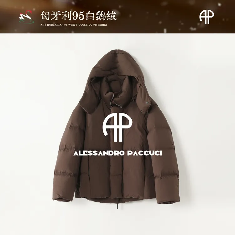 AP洛哥54005RE【限量/型暖】匈牙利进口95白鹅绒连帽可拆卸袖羽绒服