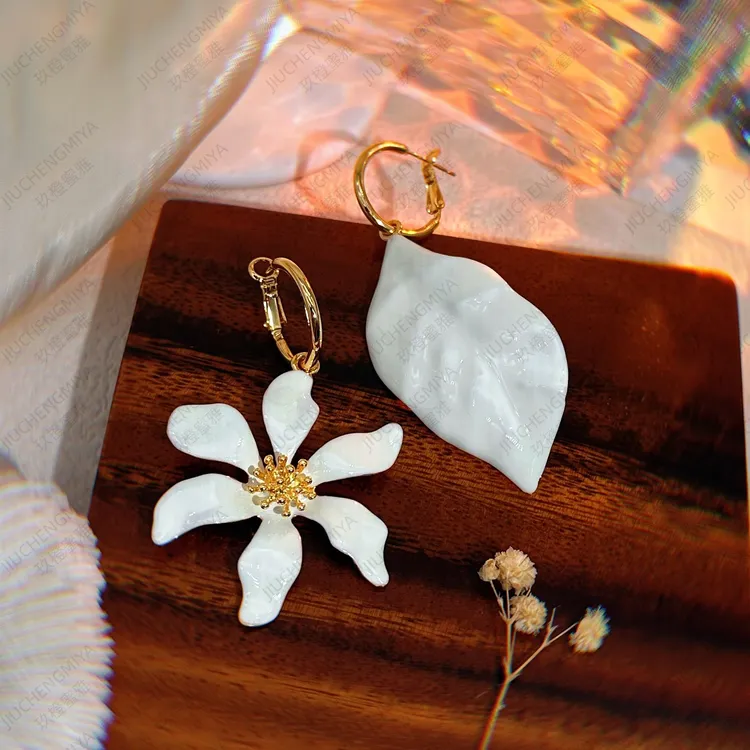 铜合金耳饰 恒美S878时尚气质百搭花朵叶子超仙轻奢高级感女耳环