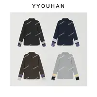 月月 2025秋冬新款【及简舒适】撞色手袖立领毛针织衫 2510C6985