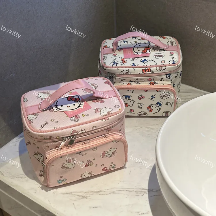 三丽鸥正版hellokitty手提化妆包立体半定型多功能化妆包女大容量