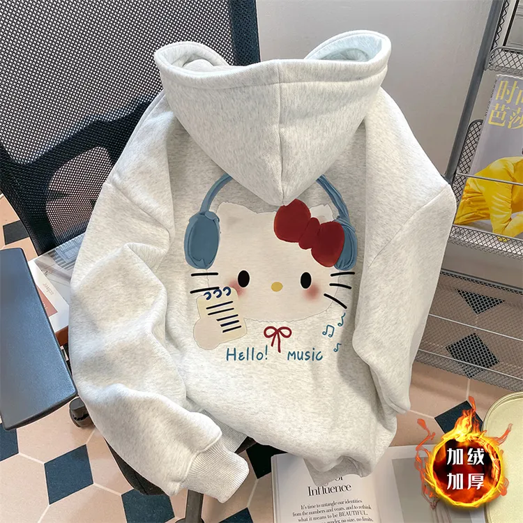 女童冬款连帽卫衣2025新款儿童冬季加绒帽衫女孩休闲洋气时髦上衣