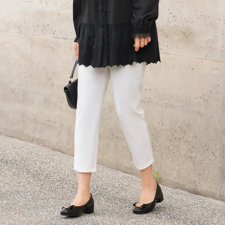 【巨显瘦挺括锥形七分裤】MsShe大码女装2025夏季直筒裤MH513063