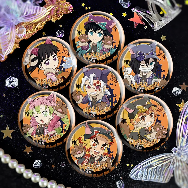 鬼灭之刃新款万圣节周边吧唧谷子时透无一郎义勇马口铁谷子徽章