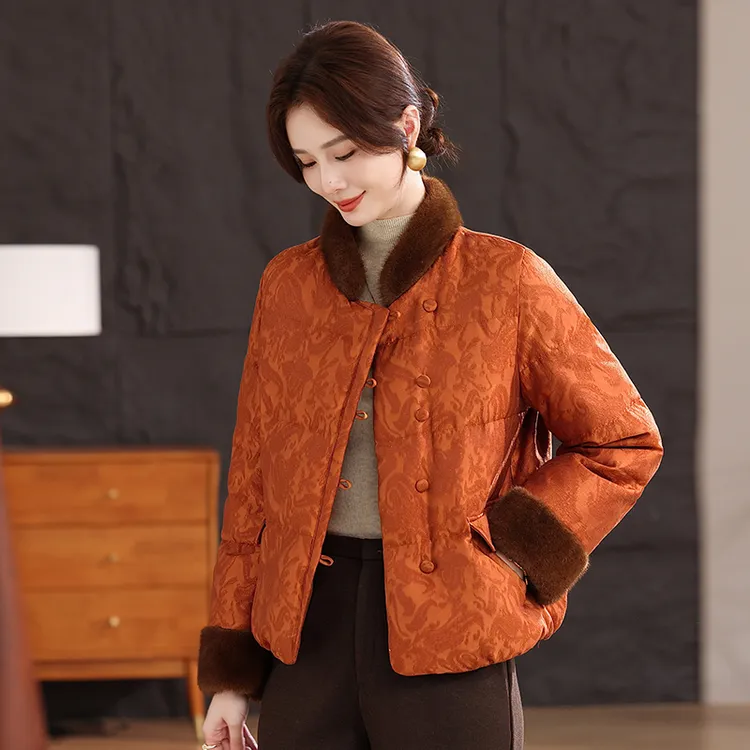 老年妈妈冬装外套2025新款中老年女装秋冬高端新中式棉衣奶奶棉袄