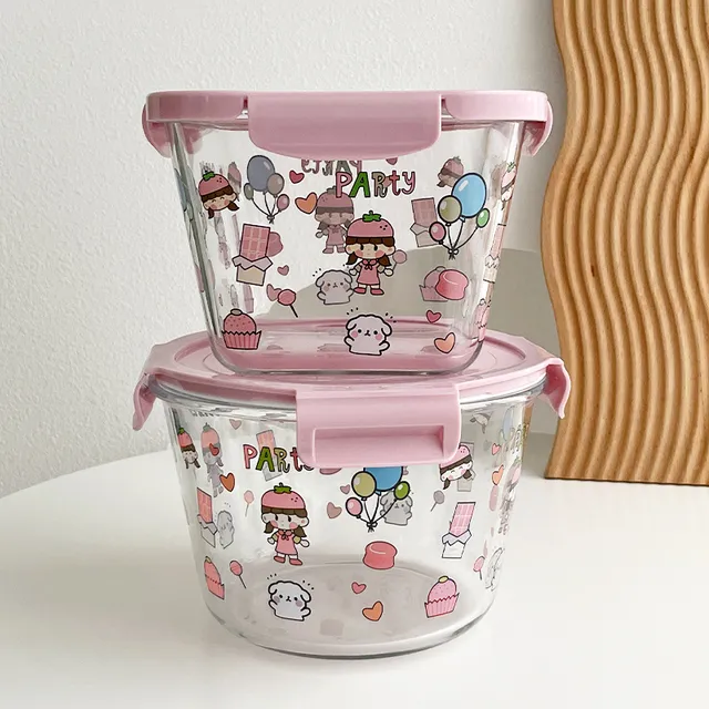 大容量高硼硅玻璃汤桶水果蔬菜保鲜盒家用带盖微波炉加热专用汤碗