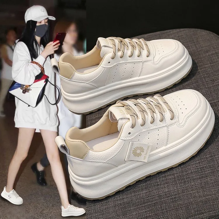 爆款小白鞋2024秋季新款百搭厚底休闲板鞋学生透气运动百搭女