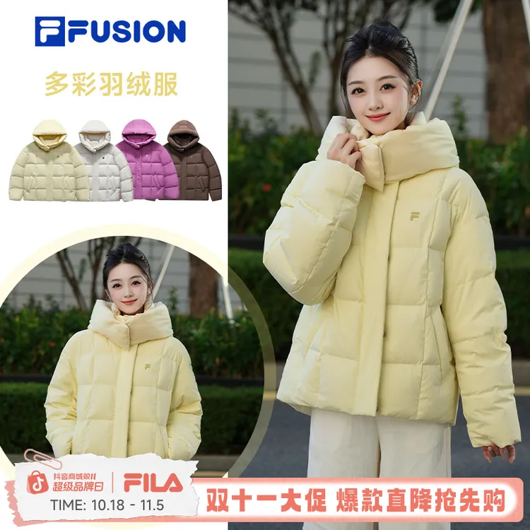 【双11好物】FILA斐乐羽绒服冬季女士新款保暖运动防泼水连帽外套