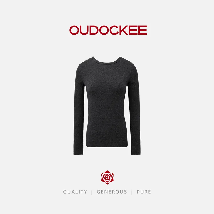 OUDOCKEE 鸥鸥【山羊绒T】修身时髦百搭圆领纯色打底衫 QD0828-YL