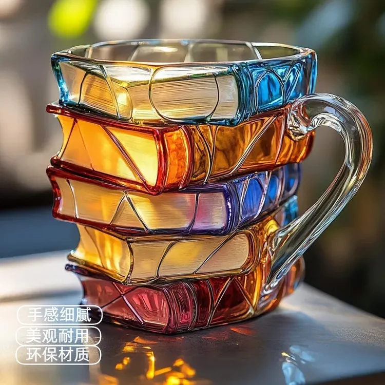 新款PaintedBookMug创意彩绘书杯马克杯咖啡杯书籍书本家用耐用
