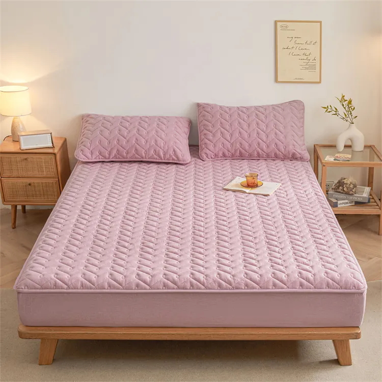 [100%全棉夹棉床笠]新款A类全棉水洗棉夹棉床笠床垫保护套罩床