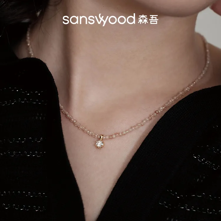 sanswood 925银莫桑石银制品 《歌剧魅影》项链莫桑钻锁骨七夕礼物